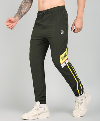 GNOCKFACE Colorblock Men Olive Track Pants