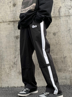 CULISH Self Design Men Black Track Pants