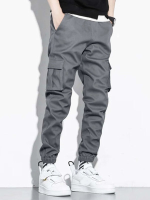 OLENE Solid Men Grey Track Pants