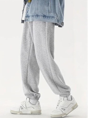 Pricha Solid Men Grey Track Pants