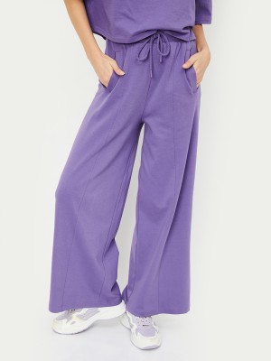 MAX Solid Women Purple Track Pants