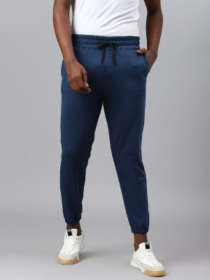 Fitkin Solid Men Blue Track Pants