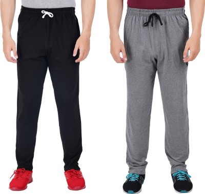 FEEL TRACK Solid Men Black, Grey Track Pants