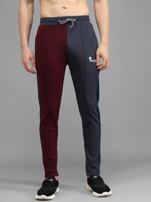 Veltick Colorblock Men Grey, Maroon Track Pants