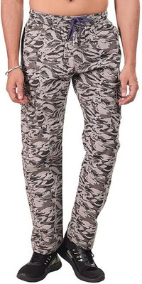 24 Street Printed Men Grey Track Pants