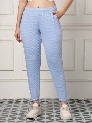 UZARUS Solid Women Light Blue Track Pants