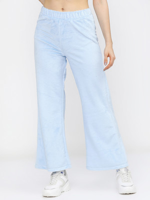 Tokyo Talkies Solid Women Blue Track Pants