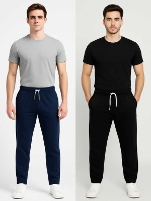 Swadeshitrader Solid Men Black, Dark Blue Track Pants