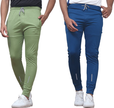 CLOTVIN TREND Striped Men Green, Light Blue Track Pants