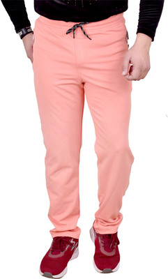 LIBSADRESSES Solid Men Pink Track Pants