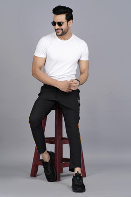 jorkk Striped Women Black Track Pants