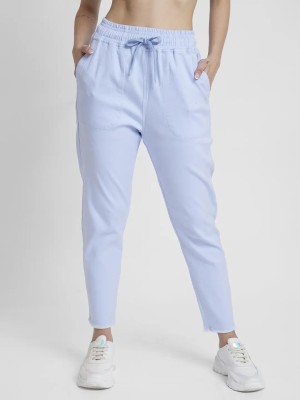 Spykar Solid Women Blue Track Pants