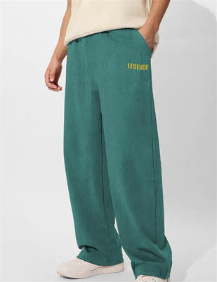 Leotude Solid Men Green Track Pants