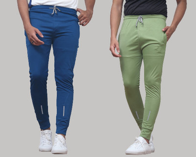 Suzaro Solid Men Blue, Light Green Track Pants