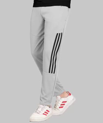 A K FASHION Solid Men Silver Track Pants