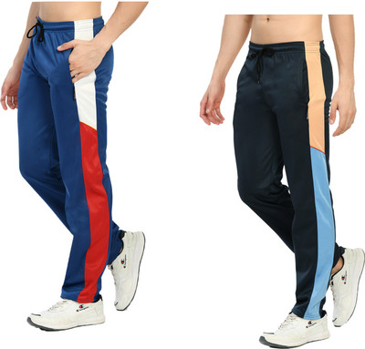 KAVYA Colorblock Men Dark Blue, Blue Track Pants