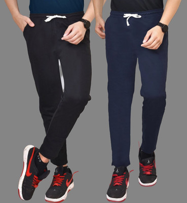 FAINTER Striped Men Black, Blue Track Pants
