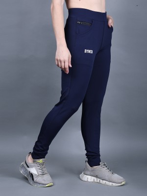 DYWER Solid Women Dark Blue Track Pants