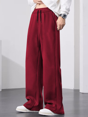 TRIPR Solid Men Red Track Pants