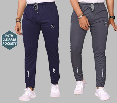 Kashvi Printed Men Dark Blue, Grey Track Pants