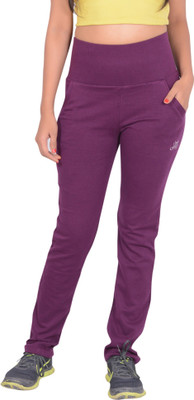 SWEEKASH Solid Women Purple Track Pants