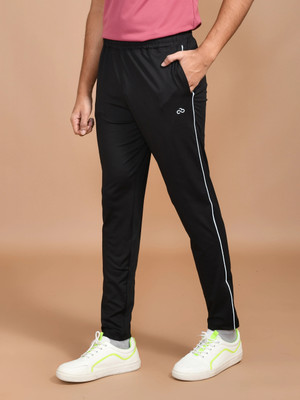 SKYKNIT Solid Men Black Track Pants