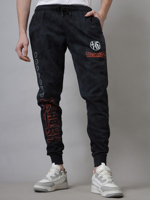 Free Authority Graphic Print Men Black Track Pants