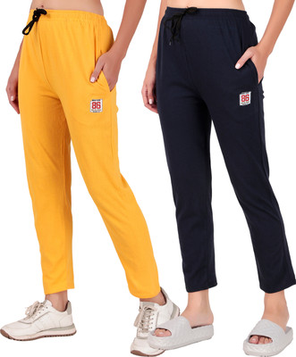 JECKWARD Solid Women Yellow, Black Track Pants