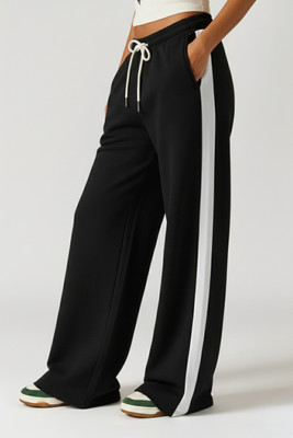 Dockstreet Solid Women Black Track Pants