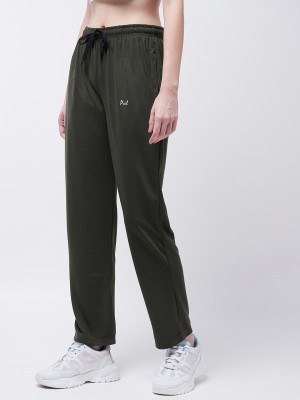 Pivl Solid Women Dark Green Track Pants