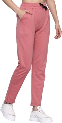 TWF Self Design Women Pink Track Pants