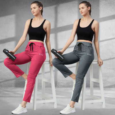 Ethnicbasket Printed Women Pink, Grey Track Pants