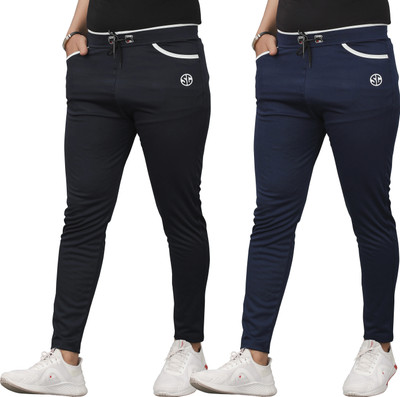 JackMail Printed Men Black, Dark Blue Track Pants