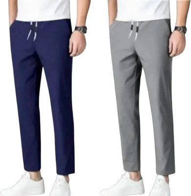 BE SWADESHI Regular Fit Men Blue, Grey Trousers