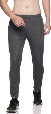 Prokick Solid Men Grey Track Pants