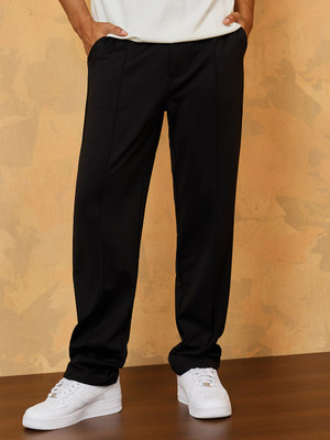KOTTY Solid Men Black Track Pants