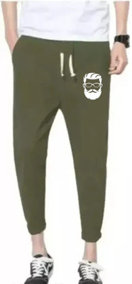 TIARA WORLD Self Design Men Green Track Pants