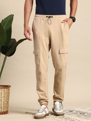 Mast & Harbour Solid Men Beige Track Pants