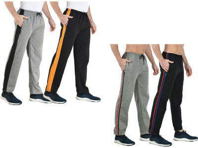 IndiWeaves Solid, Striped Men Multicolor Track Pants