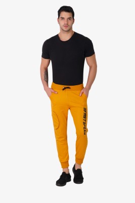 MindsArt Solid Men Yellow Track Pants