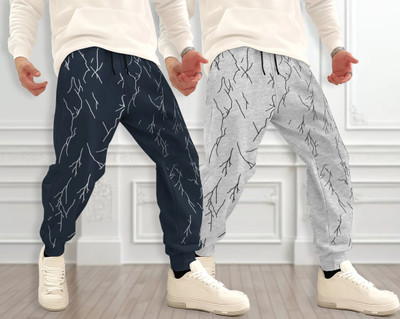 VELGROOVE Printed Men Dark Blue, Grey Track Pants