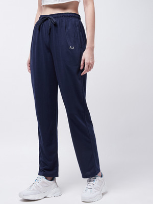 Pivl Solid Women Dark Blue Track Pants