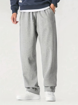 Dockstreet Solid Men Grey Track Pants