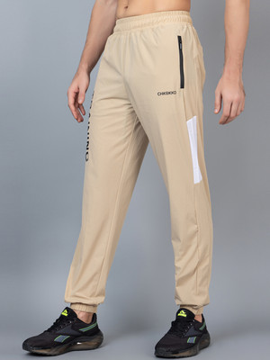 CHKOKKO Printed Men Beige Track Pants