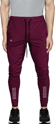 AVOLT Polka Print Men Maroon Track Pants
