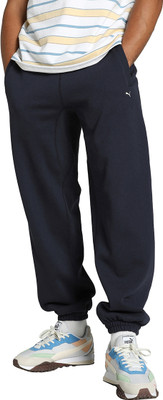 PUMA Solid Men Blue Track Pants