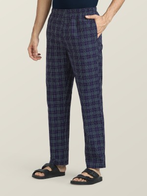 XYXX Checkered Men Dark Blue Track Pants