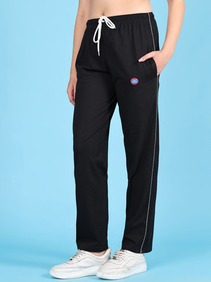 MACK JONNEY Solid Women Black Track Pants