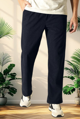 Style Sizzle Solid Men Dark Blue Track Pants