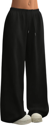 Dockstreet Solid Women Black Track Pants